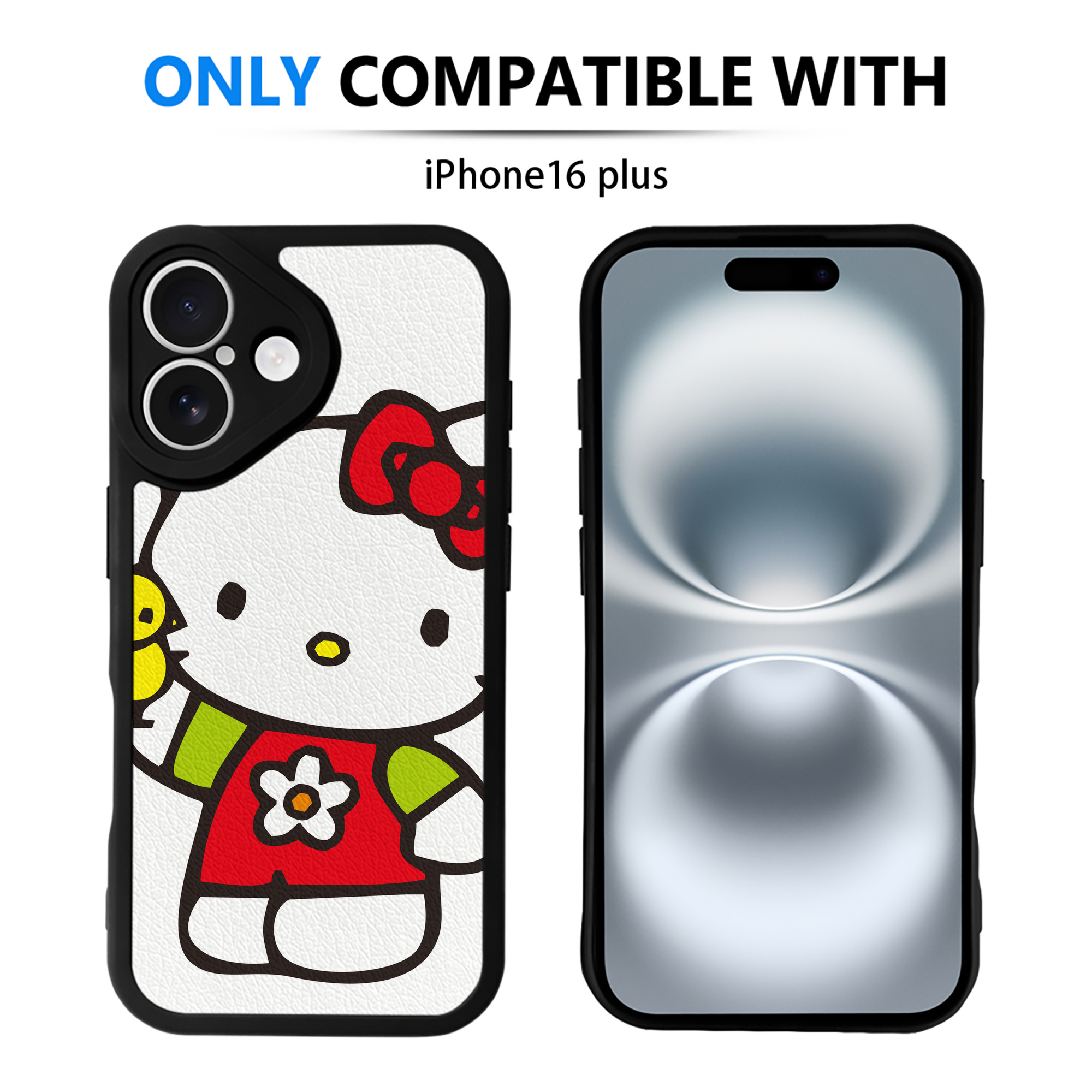 （画像用） Hello Kitty ハローキティ 【iPhone 16シリーズ対応】シリコンスマホケース（レザー調） 材質：シリコン